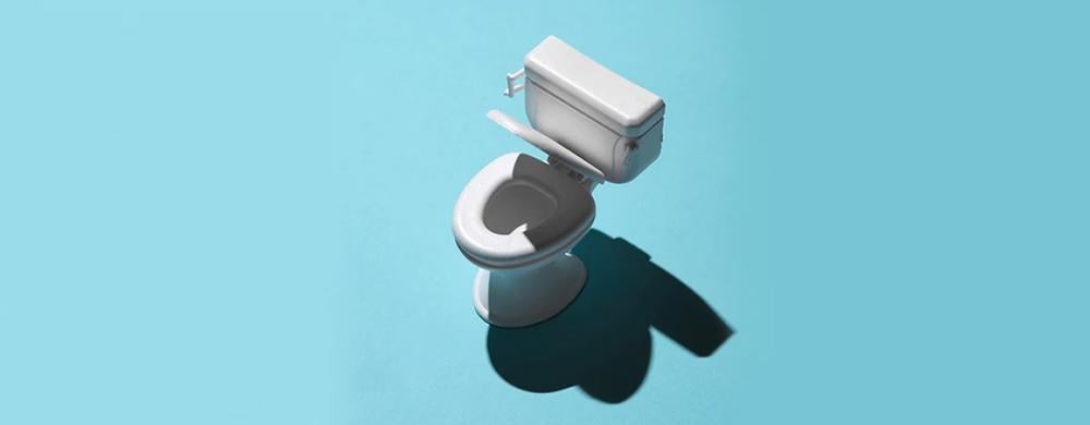 toilet on a blue background